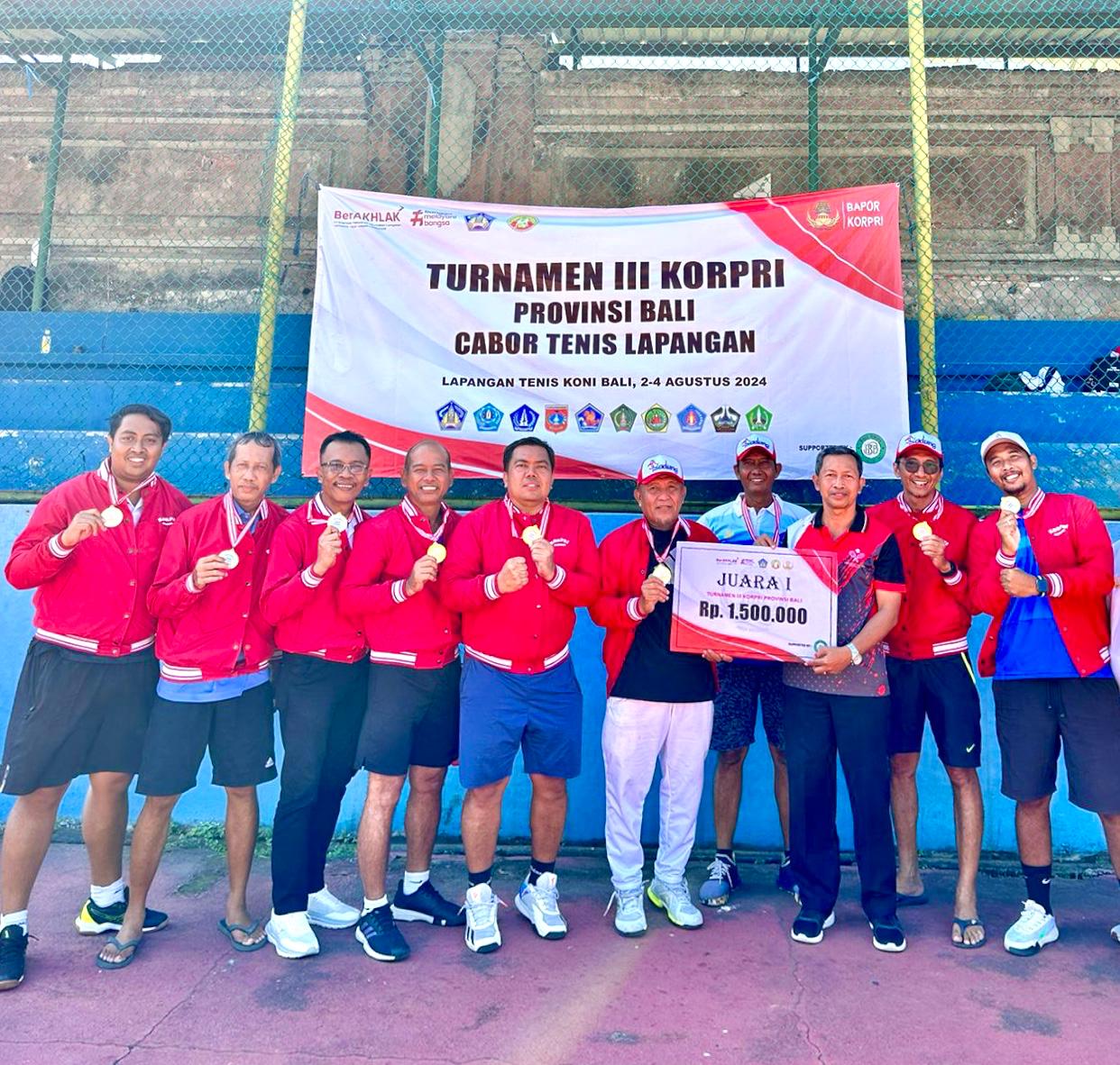 Korpri Badung Juarai Turnamen Tenis Provinsi Bali