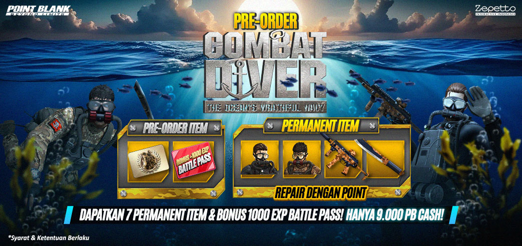 Arungi Medan Perang Point Blank dengan Battle Pass Baru Combat Diver Hanya 9.000 PB Cash