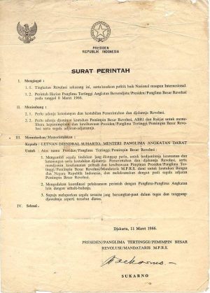 isi surat perintah sebelah maret 1966