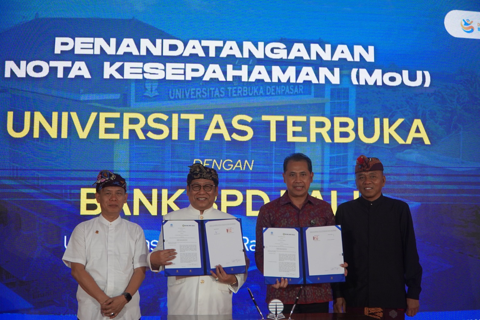 Perkuat Akses Pendidikan Tinggi di Bali, Bank BPD Bali dan Universitas Terbuka Tanda Tangani Nota Kesepahaman