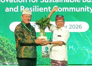 Koster saat menghadiri Environmental and Social Innovation Awards (ENSIA) 2026 di Hotel Westin, Nusa Dua, Badung, Kamis (10/9/2026). (Sumber: Gung Kris)