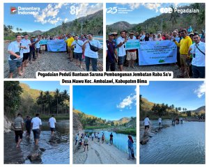 PT Pegadaian (Persero) Cabang Rasanae Salurkan Bantuan Rp275 Juta untuk Pembangunan Jembatan Raba Sa’u Desa Mawu
