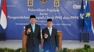 rangkaian Pelantikan Pejabat serta Pengambilan Sumpah/Janji PNS dan PPPK di lingkungan Kementerian Pendidikan Tinggi, Sains, dan Teknologi (Kemdiktisaintek), Selasa (8/9/2026). (Sumber: Gung Krisna)
